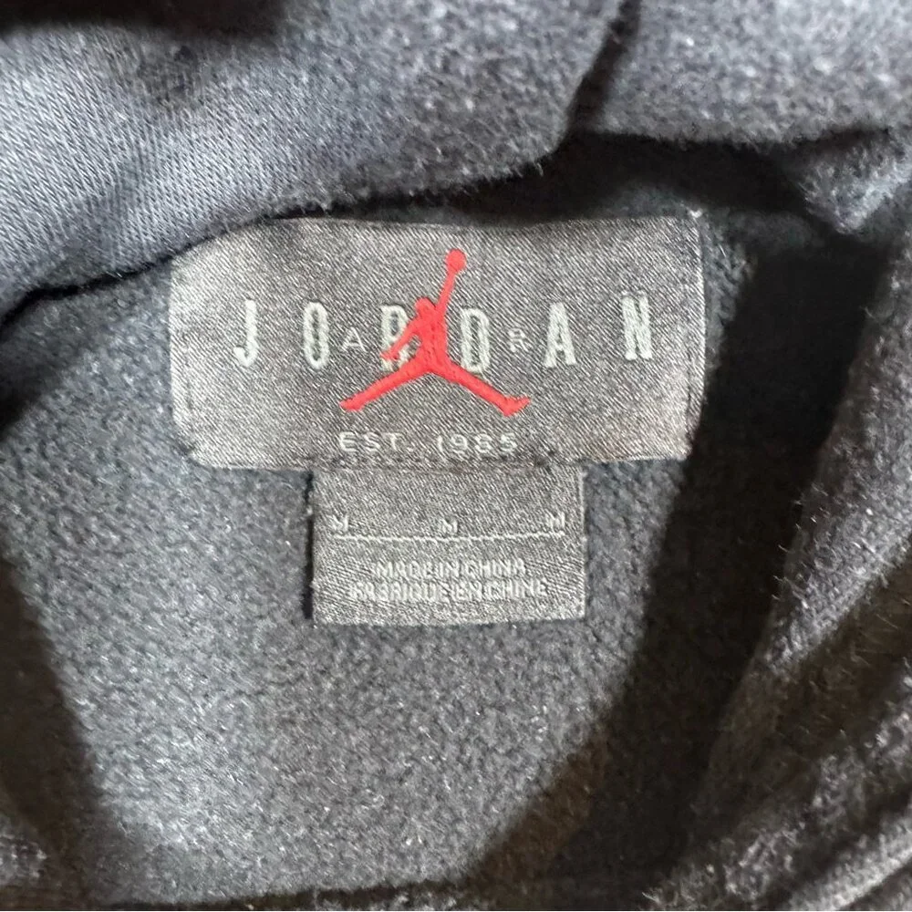 Nike Air Jordan “Ready for Takeoff” Hoodie Men’s M Black Fleece Lined Streetwear